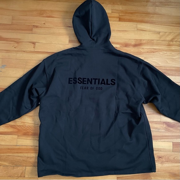 Fear of God Essentials Relaxed Hoodie 'Stretch Limo' Black - Picture 2 of 6